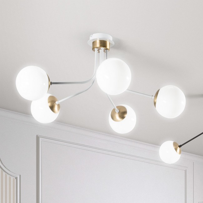 Ceiling Flush Lamp Rodisa White-Gold (5 lights)