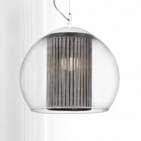 Lámpara colgante Bola Cuerda Plata 25