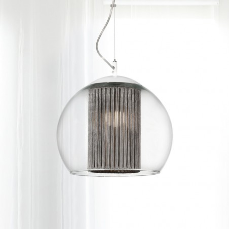 Lámpara colgante Bola Cuerda Plata 25