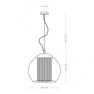 Lámpara de techo Bola Cuerda Musgo 35