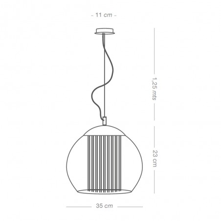 Lámpara de techo Bola Cuerda Musgo 35