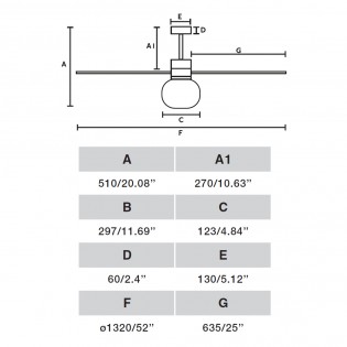 LED Ceiling Fan Amelia (20W)