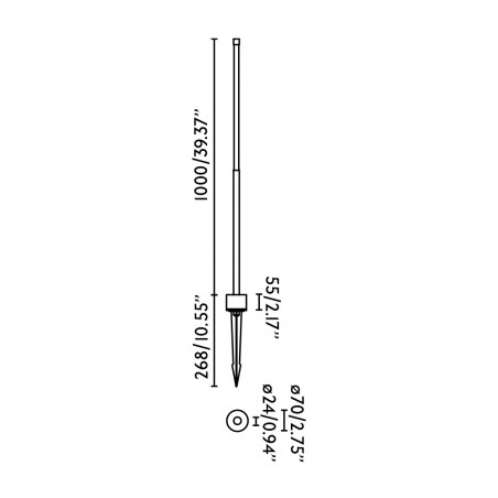 Outdoor LED Bollard Spike Lamp Bambou II (8W)
