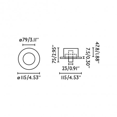 Recessed LED wall lamp Click (3.2W)