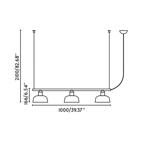 Linear pendant lamp Tatawin M (3 lights)