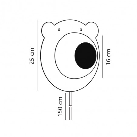 Aplique de pared infantil Bruna Bear