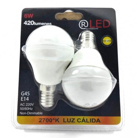 Pack 2x Bombillas LED 6W E14