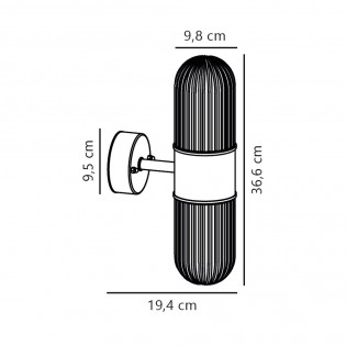 Aplique de pared de exterior Konyo (2 luces)