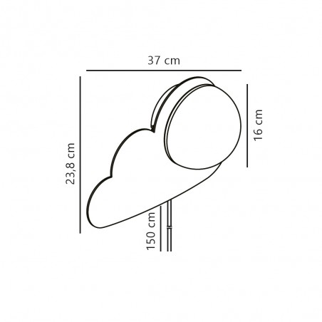 Aplique de pared infantil Skyku Cloud