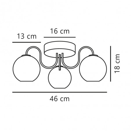 Plafón de techo Franca (3 luces)