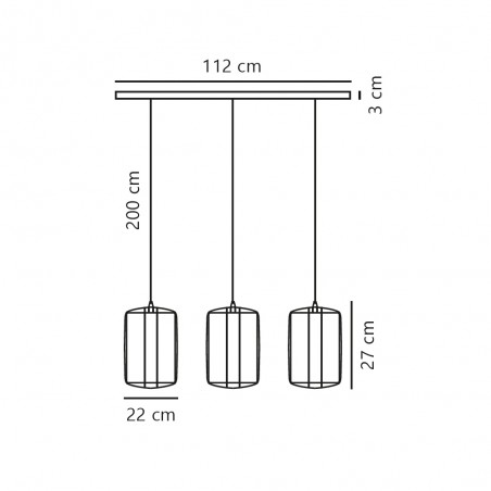 Regleta de techo Cardine (3 luces)