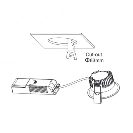 Recessed LED downlight for bathrooms Albric (8W)