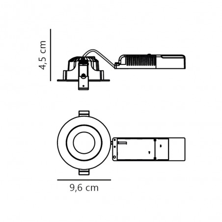 Empotrable LED basculante para baños Aliki (8W)