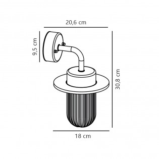 Aplique de pared de exterior Januka