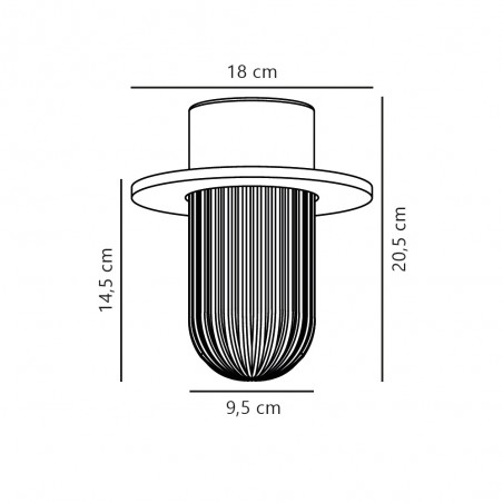 Outdoor Ceiling Flush Lamp Januka