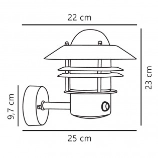Outdoor wall lamp with sensor Blokhus Up