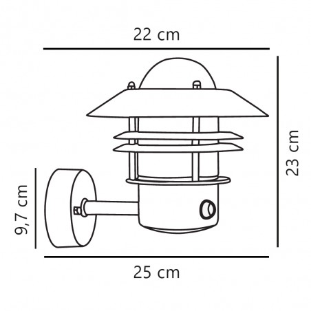 Outdoor wall lamp with sensor Blokhus Up