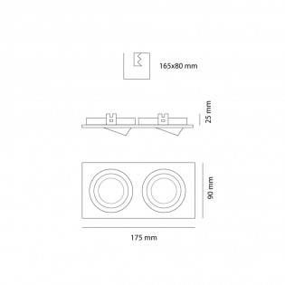 Recessed Ceiling Light Helium (2 lights)
