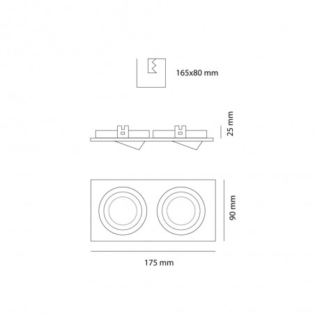 Recessed Ceiling Light Helium (2 lights)