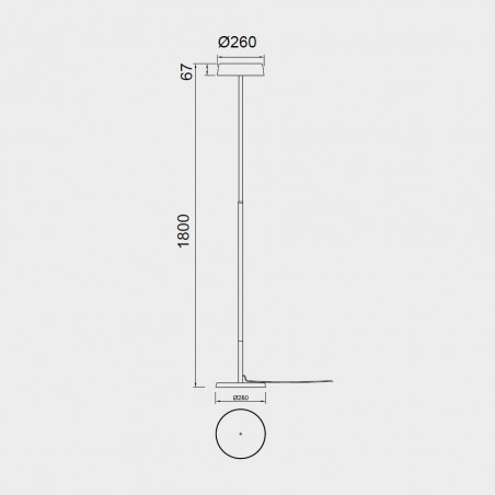 Lámpara de pie nórdica LED Noa II (15+15W)