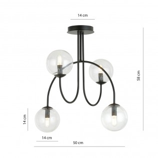 Ceiling Lamp Giorgio Clear (4 lights)