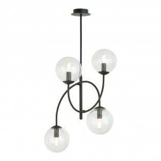 Plafón de techo Giorgio Transparente II (4 luces)