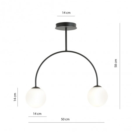 Plafón de techo Giorgio Opal (2 luces)