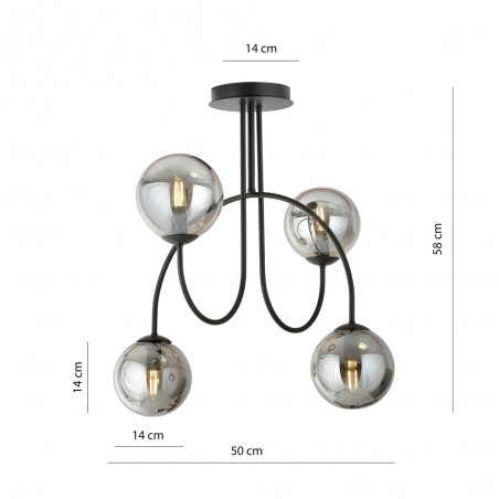 Ceiling Lamp Giorgio Graphite (4 lights)
