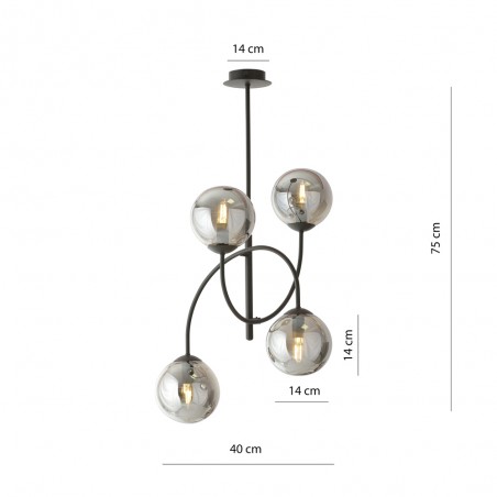 Ceiling Lamp Giorgio Graphite II (4 lights)