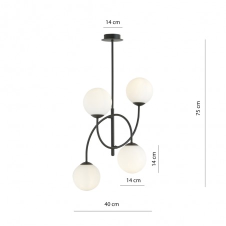 Plafón de techo Giorgio Opal II (4 luces)