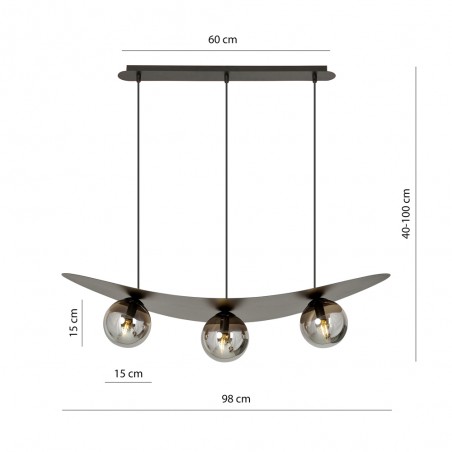 Ceiling Lamp Camerino Graphite (3 lights)