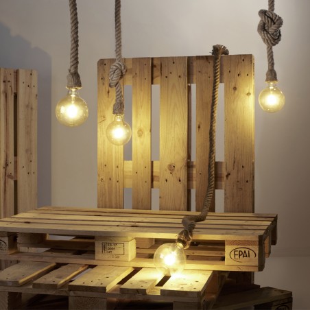 Rustic rope lamp
