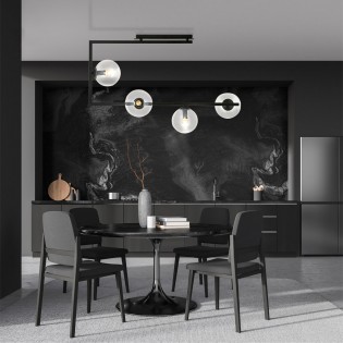 Plafón de techo Ventara Transparente (4 luces)