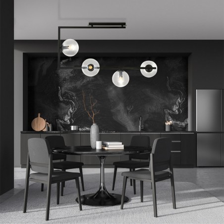 Plafón de techo Ventara Transparente (4 luces)