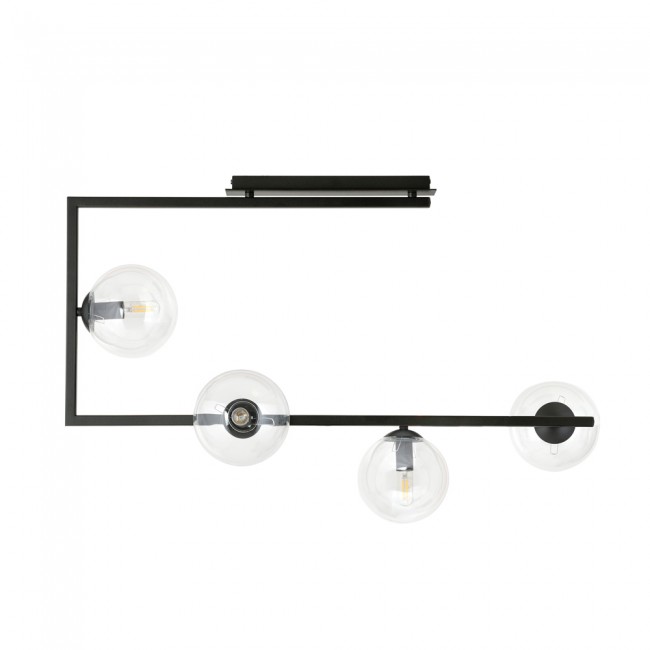 Plafón de techo Ventara Transparente (4 luces)