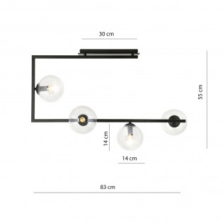 Ceiling Lamp Ventara Clear (4 lights)