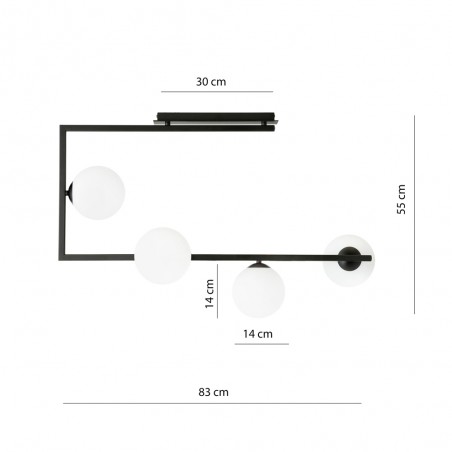 Plafón de techo Ventara Opal (4 luces)