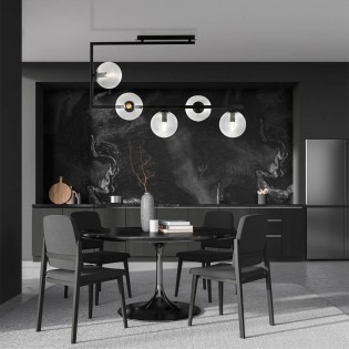 Plafón de techo Ventara Transparente (5 luces)