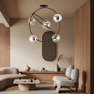 Ceiling Flush Lamp Morante Graphite (5 lights)