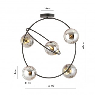 Ceiling Flush Lamp Morante Graphite (5 lights)