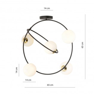 Ceiling Flush Lamp Morante Opal (5 lights)
