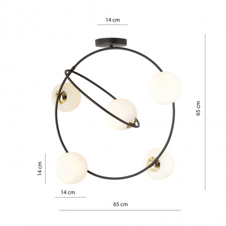 Ceiling Flush Lamp Morante Opal (5 lights)