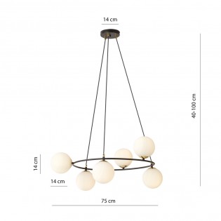 Ceiling Lamp Laster Opal (6 lights)