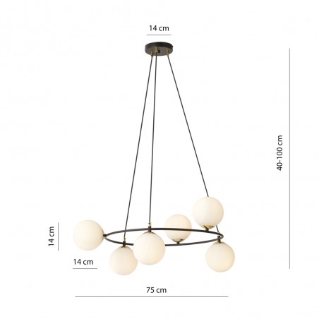 Lámpara de techo Laster Opal (6 luces)