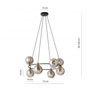 Ceiling Lamp Laster Graphite (7 lights)