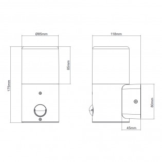 Wall light Hoosic with movement sensor