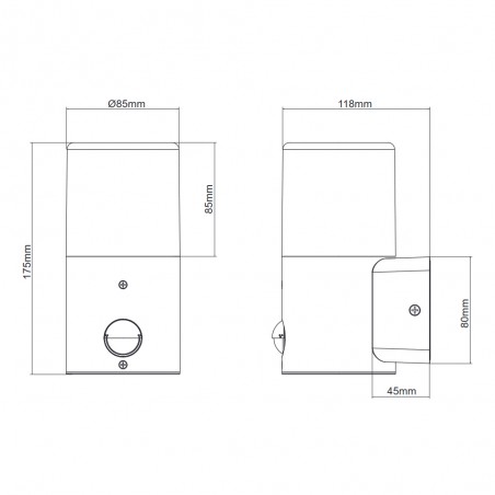 Aplique de pared Hoosic con sensor de movimiento