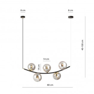 Ceiling lamp Irenzo Graphite (5 lights)