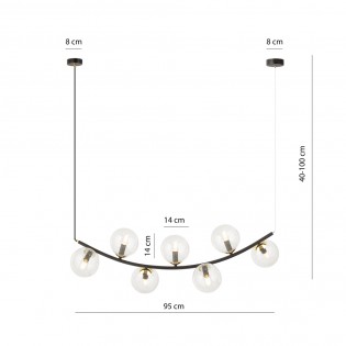 Ceiling lamp Irenzo Transparent (7 lights)