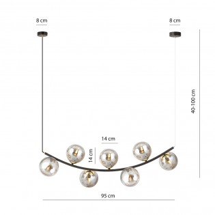 Ceiling lamp Irenzo Graphite (7 lights)